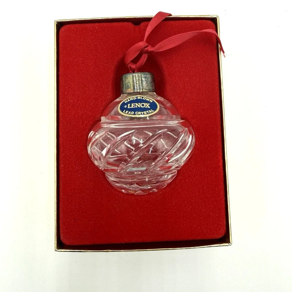 Rare 1970's Lenox Crystal Cut Lead Crystal Ornament In Original‎ Box Read Chip